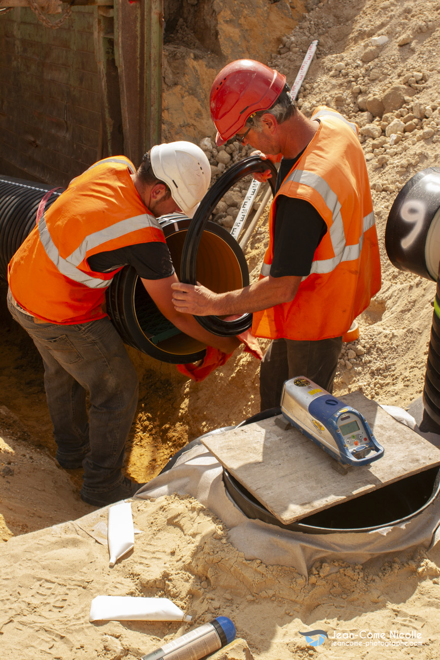 Suivi de chantier et portraits en action pour Frankische, drainage et électricité industrielle