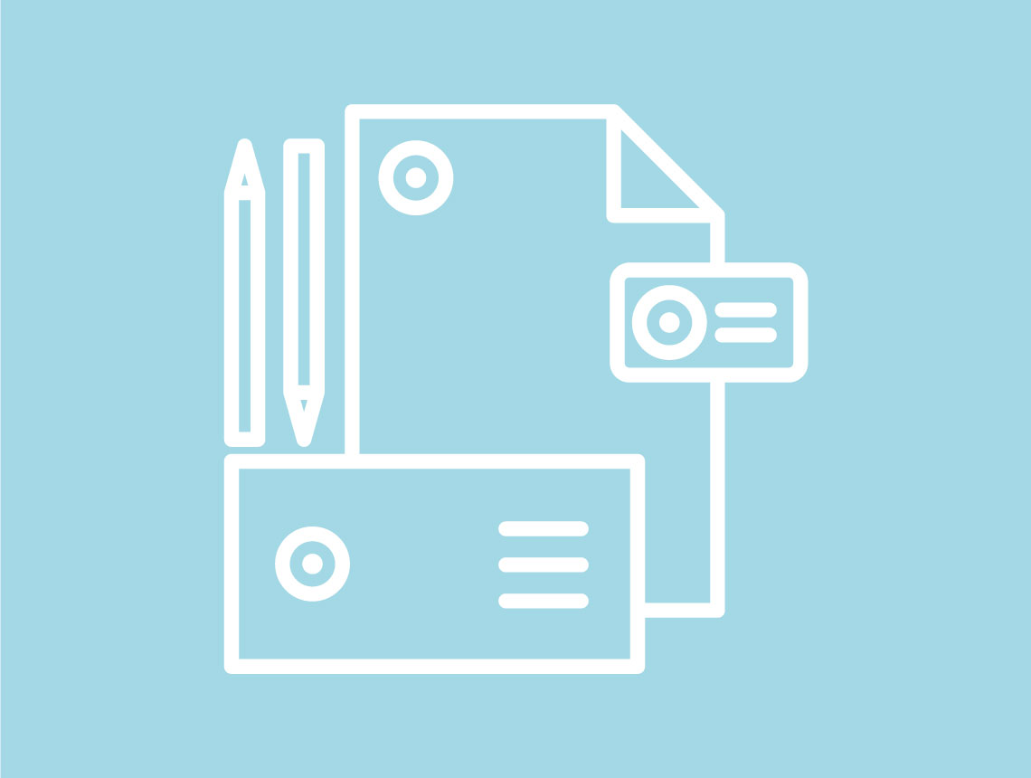 carte de visite papier en-tête enveloppe chemise à rabat emballage d'expédition