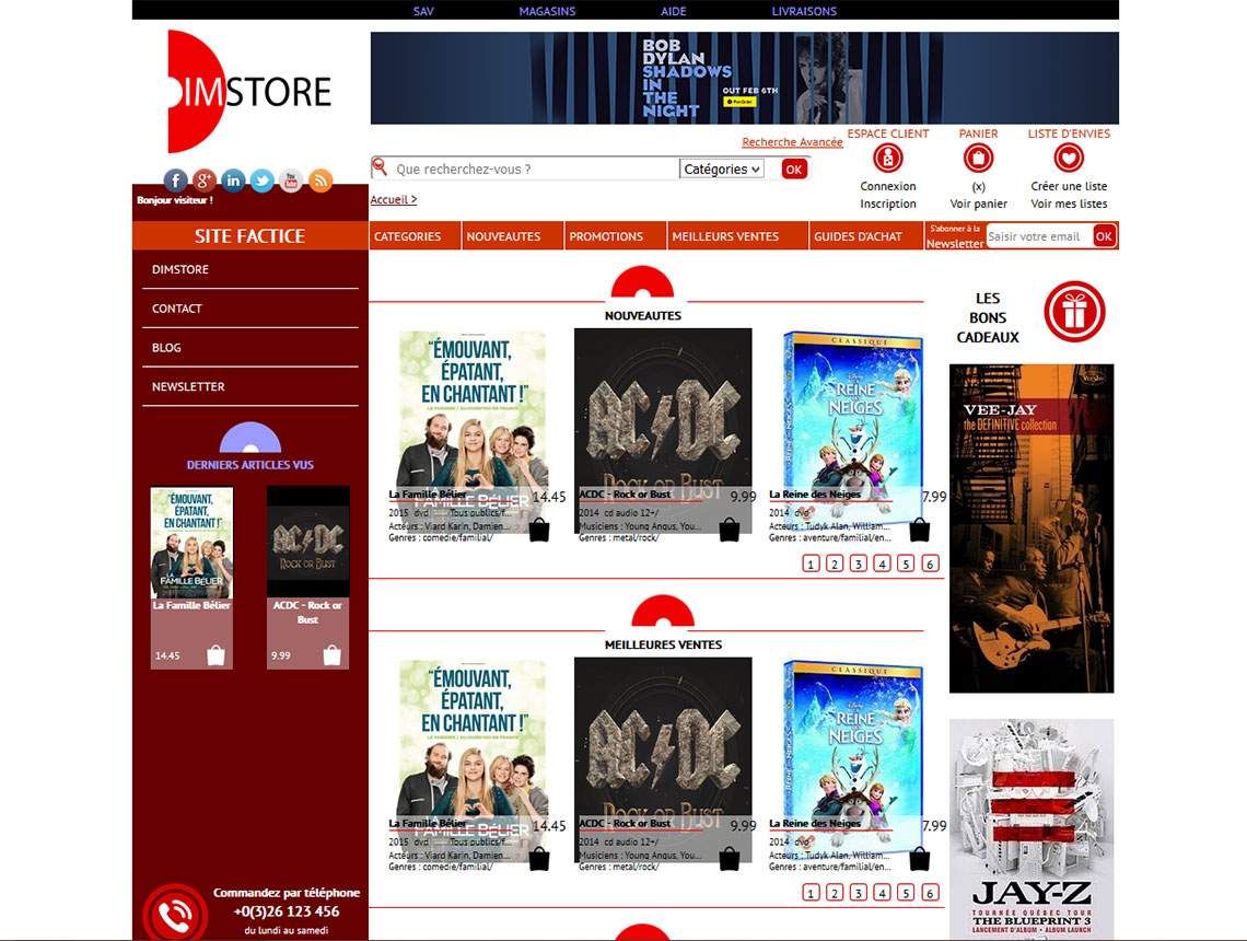 site web dimstore réalisé par creativemagmastudio.com