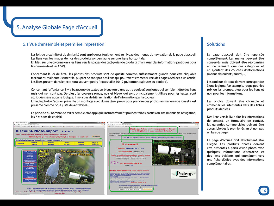 analyse ergonomie page d'accueil discount photo import conçu et réalisé par creativemagmastudio.com